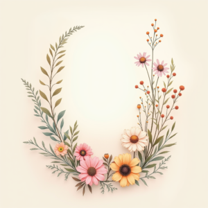 Scrapbook — Delicate Line-art Bouquet Of Wildflowers With Printable / Etsy #0292 (Ideogram)