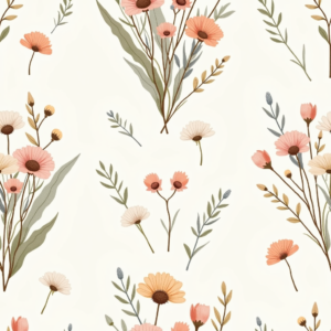 Scrapbook — Delicate Line-art Bouquet Of Wildflowers With Printable / Etsy #0340 (Ideogram)