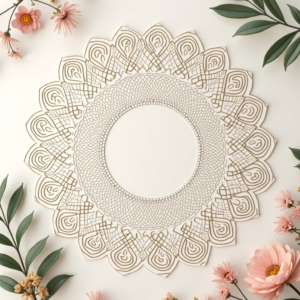 Scrapbook — Intricate Mandala Pattern Radiating From A Printable / Etsy #0033 (Stable Diffusion)