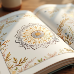 Scrapbook — Intricate Mandala Pattern Radiating From A Printable / Etsy #0063 (Recraft)