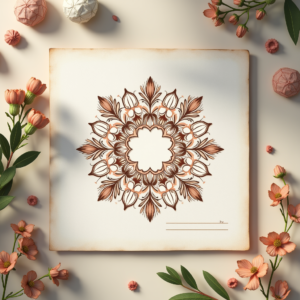 Scrapbook — Intricate Mandala Pattern Radiating From A Printable / Etsy #0069 (Stable Diffusion)