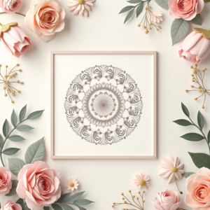 Scrapbook — Intricate Mandala Pattern Radiating From A Printable / Etsy #0087 (Recraft)
