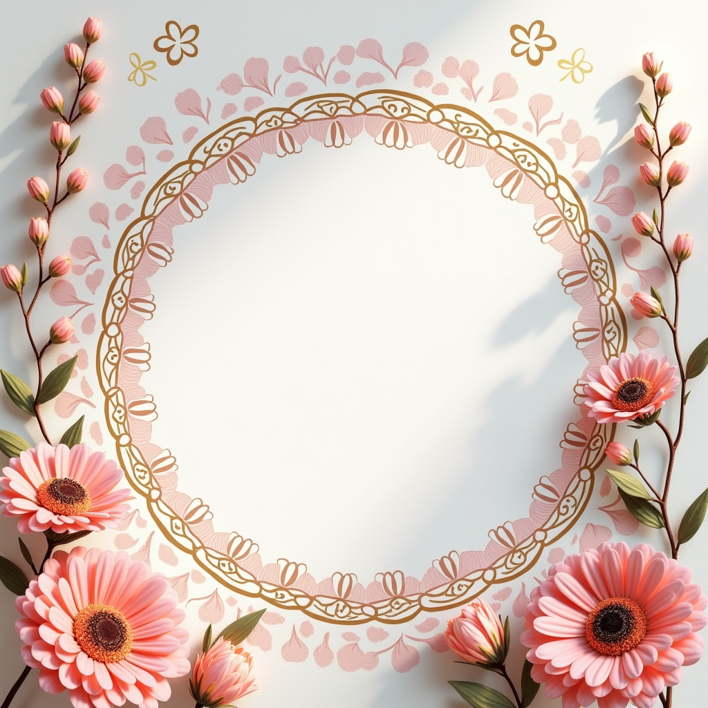 Scrapbook — Intricate Mandala Pattern Radiating From A Printable / Etsy #0093 (Stable Diffusion)