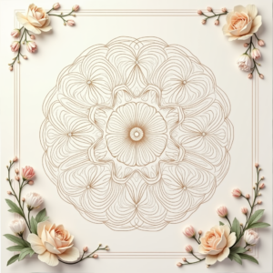 Scrapbook — Intricate Mandala Pattern Radiating From A Printable / Etsy #0123 (Recraft)