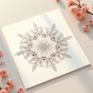 Scrapbook — Intricate Mandala Pattern Radiating From A Printable / Etsy #0135 (Recraft)