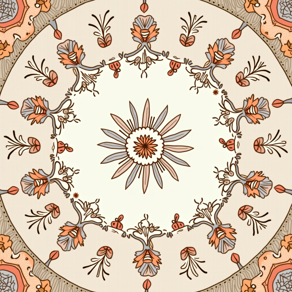 Scrapbook — Intricate Mandala Pattern Radiating From A Printable / Etsy #0234 (Seedream)