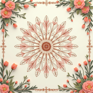 Scrapbook — Intricate Mandala Pattern Radiating From A Printable / Etsy #0240 (Gemini)