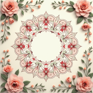 Scrapbook — Intricate Mandala Pattern Radiating From A Printable / Etsy #0246 (Seedream)