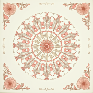 Scrapbook — Intricate Mandala Pattern Radiating From A Printable / Etsy #0312 (Gemini)