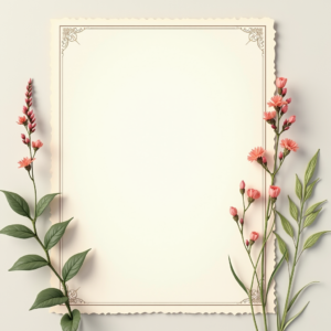 Scrapbook — Nostalgic Vintage-postcard-style Botanical Illustration Printable / Etsy #0132 (Gemini)