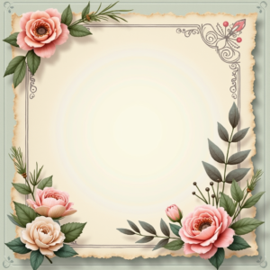 Scrapbook — Nostalgic Vintage-postcard-style Botanical Illustration Printable / Etsy #0198 (Seedream)