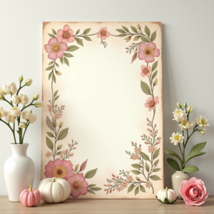Scrapbook — Nostalgic Vintage-postcard-style Botanical Illustration Printable / Etsy #0216 (Gemini)
