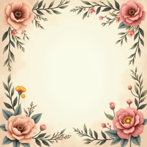 Scrapbook — Nostalgic Vintage-postcard-style Botanical Illustration Printable / Etsy #0231 (Recraft)