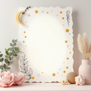 Scrapbook — Soft Watercolor-style Moon-and-stars Nursery Motif Printable / Etsy #0143 (Krea)
