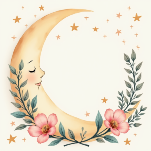 Scrapbook — Soft Watercolor-style Moon-and-stars Nursery Motif Printable / Etsy #0296 (Midjourney)