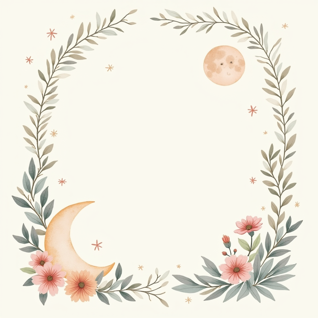 Scrapbook — Soft Watercolor-style Moon-and-stars Nursery Motif Printable / Etsy #0314 (Firefly)