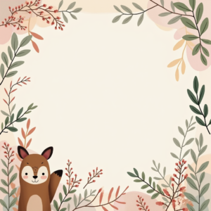 Scrapbook — Whimsical Woodland-creature Illustration Peeking Through Soft Printable / Etsy #0082 (FLUX)