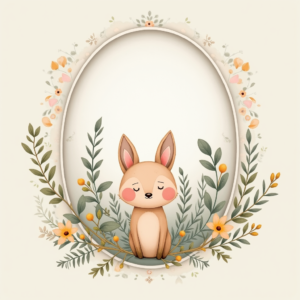 Scrapbook — Whimsical Woodland-creature Illustration Peeking Through Soft Printable / Etsy #0088 (Ideogram)