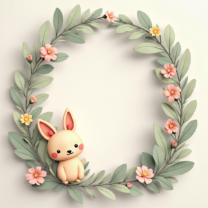Scrapbook — Whimsical Woodland-creature Illustration Peeking Through Soft Printable / Etsy #0106 (FLUX)