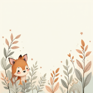 Scrapbook — Whimsical Woodland-creature Illustration Peeking Through Soft Printable / Etsy #0118 (FLUX)