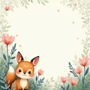 Scrapbook — Whimsical Woodland-creature Illustration Peeking Through Soft Printable / Etsy #0130 (FLUX)