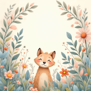 Scrapbook — Whimsical Woodland-creature Illustration Peeking Through Soft Printable / Etsy #0142 (FLUX)
