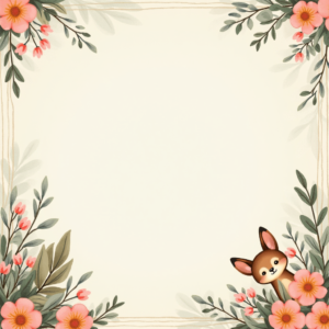 Scrapbook — Whimsical Woodland-creature Illustration Peeking Through Soft Printable / Etsy #0190 (FLUX)