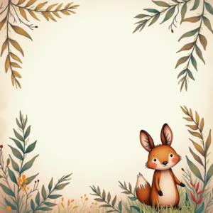 Scrapbook — Whimsical Woodland-creature Illustration Peeking Through Soft Printable / Etsy #0202 (FLUX)