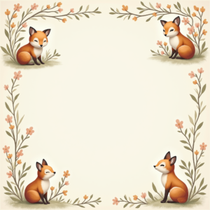Scrapbook — Whimsical Woodland-creature Illustration Peeking Through Soft Printable / Etsy #0235 (Dreamina)