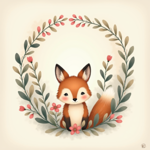 Scrapbook — Whimsical Woodland-creature Illustration Peeking Through Soft Printable / Etsy #0241 (ChatGPT)