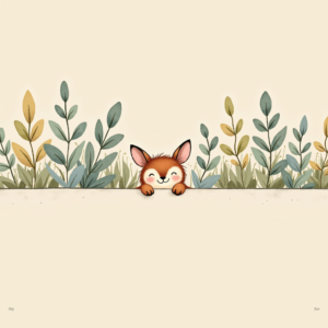 Scrapbook — Whimsical Woodland-creature Illustration Peeking Through Soft Printable / Etsy #0253 (ChatGPT)
