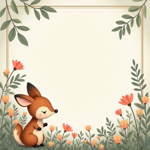 Scrapbook — Whimsical Woodland-creature Illustration Peeking Through Soft Printable / Etsy #0265 (ChatGPT)