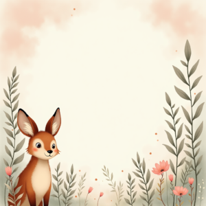 Scrapbook — Whimsical Woodland-creature Illustration Peeking Through Soft Printable / Etsy #0271 (Dreamina)