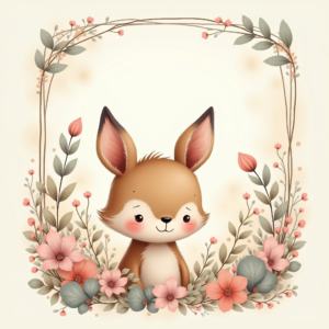 Scrapbook — Whimsical Woodland-creature Illustration Peeking Through Soft Printable / Etsy #0277 (ChatGPT)