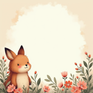 Scrapbook — Whimsical Woodland-creature Illustration Peeking Through Soft Printable / Etsy #0283 (Dreamina)