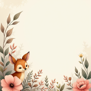 Scrapbook — Whimsical Woodland-creature Illustration Peeking Through Soft Printable / Etsy #0289 (ChatGPT)