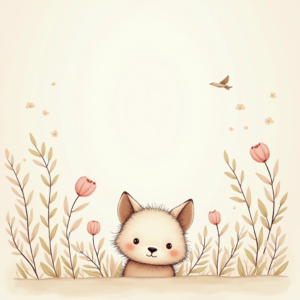Scrapbook — Whimsical Woodland-creature Illustration Peeking Through Soft Printable / Etsy #0301 (ChatGPT)