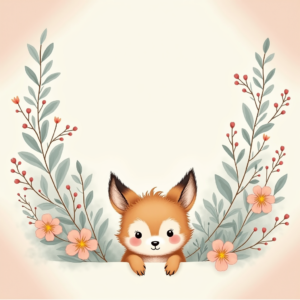 Scrapbook — Whimsical Woodland-creature Illustration Peeking Through Soft Printable / Etsy #0307 (Dreamina)