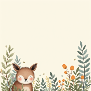 Scrapbook — Whimsical Woodland-creature Illustration Peeking Through Soft Printable / Etsy #0319 (Dreamina)