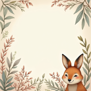 Scrapbook — Whimsical Woodland-creature Illustration Peeking Through Soft Printable / Etsy #0337 (ChatGPT)