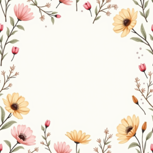 Seamless Patterns — Delicate Line-art Bouquet Of Wildflowers With Printable / Etsy #0019 (Stable Diffusion)