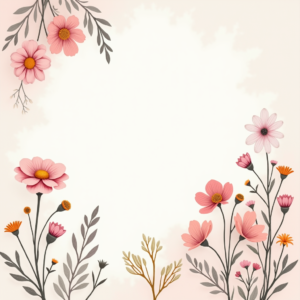 Seamless Patterns — Delicate Line-art Bouquet Of Wildflowers With Printable / Etsy #0091 (Stable Diffusion)
