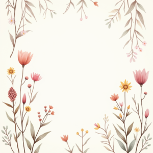 Seamless Patterns — Delicate Line-art Bouquet Of Wildflowers With Printable / Etsy #0127 (Stable Diffusion)