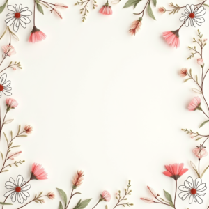 Seamless Patterns — Delicate Line-art Bouquet Of Wildflowers With Printable / Etsy #0145 (Recraft)