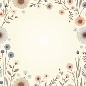 Seamless Patterns — Delicate Line-art Bouquet Of Wildflowers With Printable / Etsy #0254 (Ideogram)