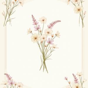 Seamless Patterns — Delicate Line-art Bouquet Of Wildflowers With Printable / Etsy #0308 (FLUX)