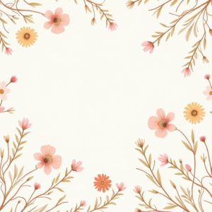 Seamless Patterns — Delicate Line-art Bouquet Of Wildflowers With Printable / Etsy #0314 (Ideogram)