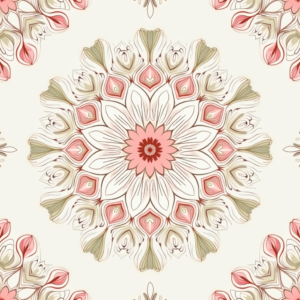 Seamless Patterns — Intricate Mandala Pattern Radiating From A Printable / Etsy #0075 (Leonardo)