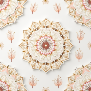 Seamless Patterns — Intricate Mandala Pattern Radiating From A Printable / Etsy #0087 (Leonardo)