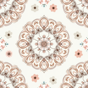 Seamless Patterns — Intricate Mandala Pattern Radiating From A Printable / Etsy #0111 (Leonardo)